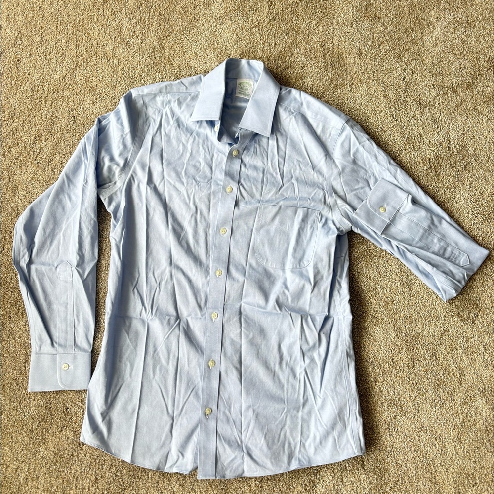 Brooks brothers Men's Light Blue Dress Shirt - Classic Spread Collar